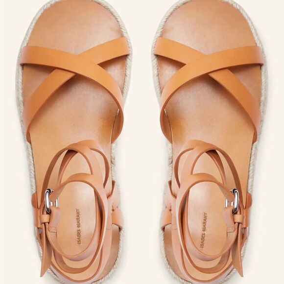 NWB Isabel Marant Melyz Leather Strappy Platform Espadrille Sandals EU 37 - Picture 4 of 10
